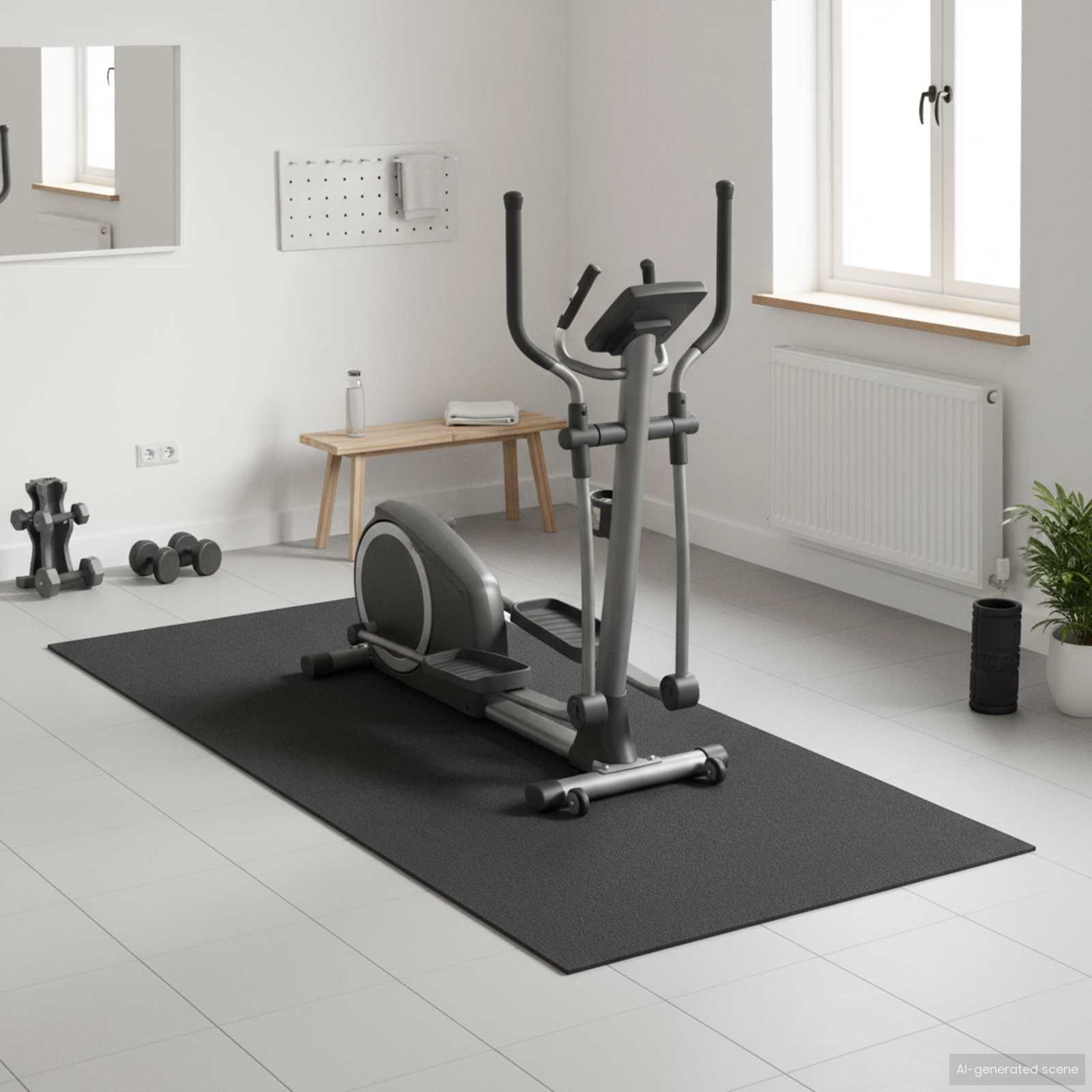 vidaXL Sport Protection Mat Black 200 x 90 x 0.6 cm High-density PVC 1