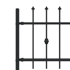 vidaXL Spike Fence ASTEN 200 x 110 cm Powder-Coated Steel Black 5