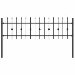 vidaXL Spike Fence ASTEN 200 x 110 cm Powder-Coated Steel Black 2