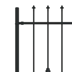 vidaXL Spike Fence ASTEN 200 x 166 cm Powder-Coated Steel Black 5