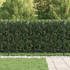 vidaXL Spike Fence ASTEN 200 x 166 cm Powder-Coated Steel Black 3