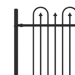 vidaXL Spike Arch Fence DRONTEN 200 x 150 cm Powder-Coated Steel Black 5