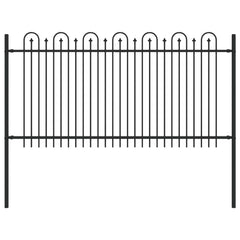 vidaXL Spike Arch Fence DRONTEN 200 x 150 cm Powder-Coated Steel Black 2