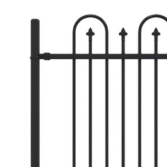 vidaXL Spike Arch Fence DRONTEN 200 x 166 cm Powder-Coated Steel Black 5