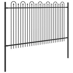 vidaXL Spike Arch Fence DRONTEN 200 x 166 cm Powder-Coated Steel Black 4