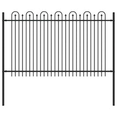 vidaXL Spike Arch Fence DRONTEN 200 x 166 cm Powder-Coated Steel Black 2