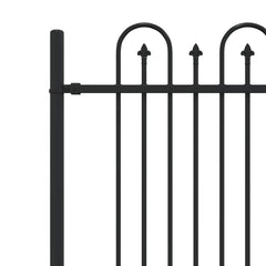 vidaXL Spike Arch Fence DRONTEN 200 x 200 cm Powder-Coated Steel Black 5