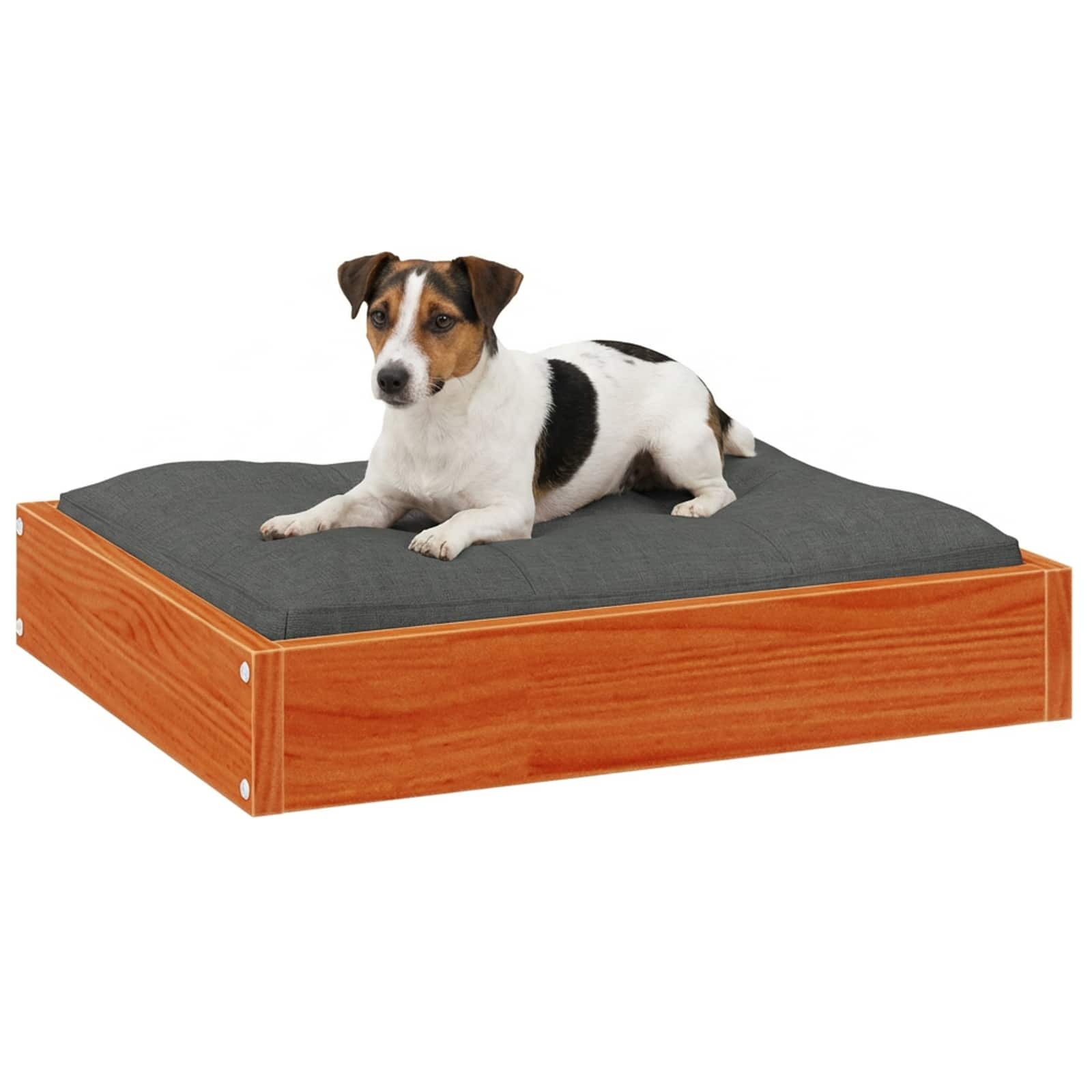 vidaXL Dog Bed Wax Brown 51.5 x 44 x 9 cm Solid Pine Wood 3