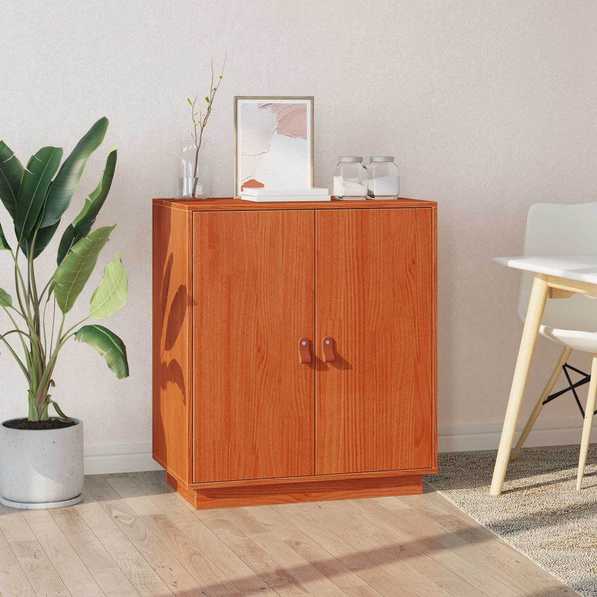 vidaXL Sideboard Wax Brown 65.5 x 40 x 75 cm Solid Pine Wood 1