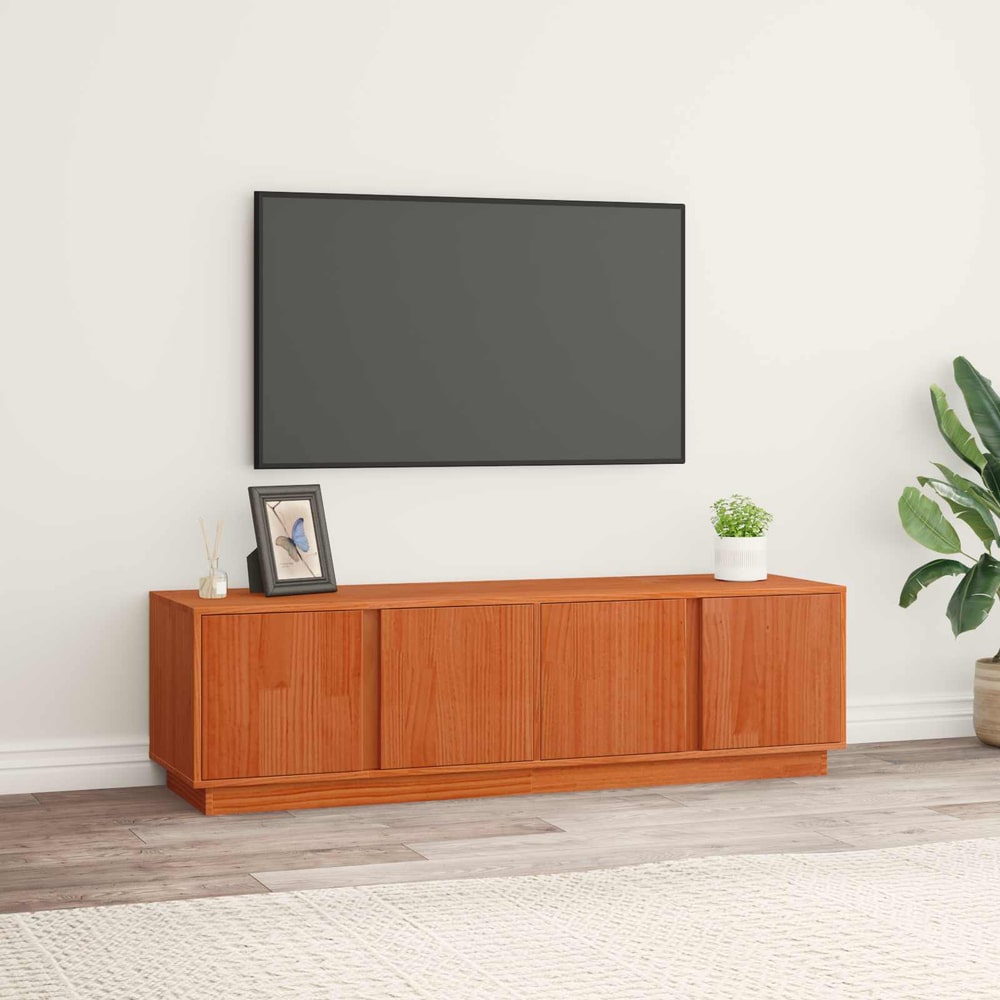 TV Cabinet 140x40x40 cm Solid Wood Pine Wax brown