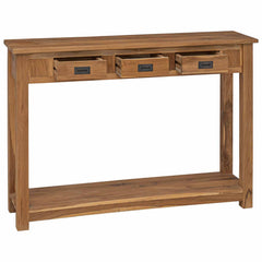 vidaXL Console Table Natural 110 x 30 x 80 cm Solid Teak Wood 2