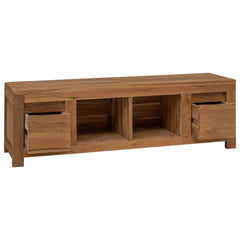 vidaXL TV Cabinet 110 x 30 x 35 cm Natural Solid Teak Wood 2
