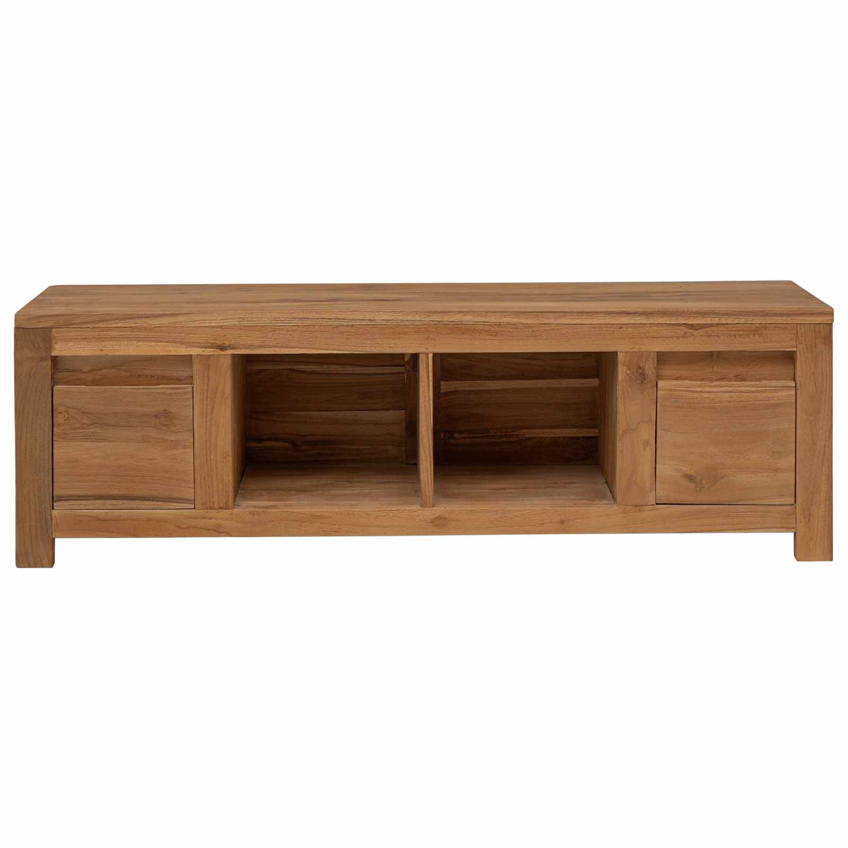 vidaXL TV Cabinet 110 x 30 x 35 cm Natural Solid Teak Wood 3