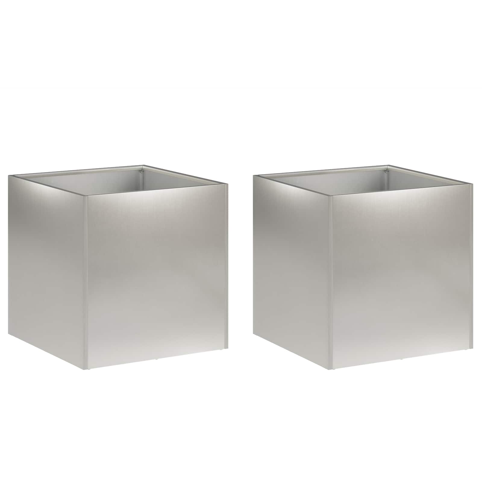 vidaXL Garden Planter 2 pcs Silver 25 x 25 x 25 cm Stainless Steel 2