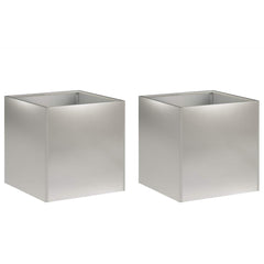 vidaXL Garden Planter 2 pcs Silver 25 x 25 x 25 cm Stainless Steel 2
