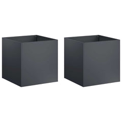 vidaXL Garden Planter 2 pcs Anthracite 45 x 45 x 45 cm 2