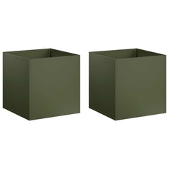 vidaXL Garden Planter 2 pcs Olive Green 45 x 45 x 45 cm 2