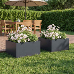 Garden Planter 2 pcs Anthracite Depth 40 cm 40 cm 30 cm