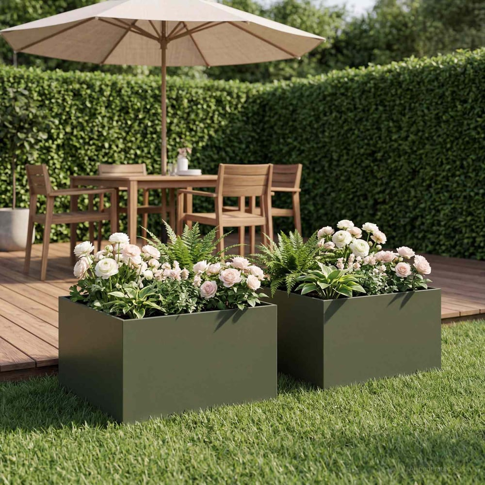 Garden Planter Olive Green Depth