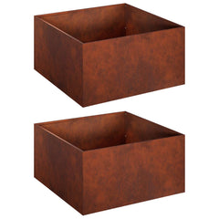 vidaXL Garden Planter 2 pcs Rusty 60 x 60 x 30 cm Weathering Steel 2