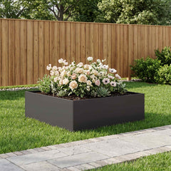 Garden Planter Cold-rolled Steel 1 Black Height 30 cm 80 cm 80 cm