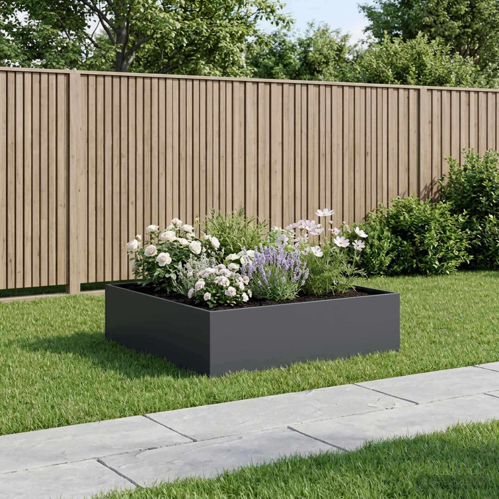 vidaXL Garden Planter Anthracite 80 x 80 x 30 cm Cold-rolled Steel 1