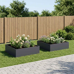 Garden Planter 2 pcs Anthracite Depth 80 cm 30 cm