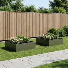 Garden Planter 2 pcs Olive Green Depth 80 cm 30 cm