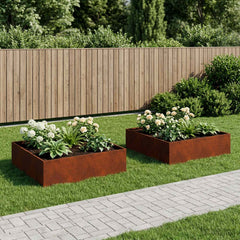 Garden Planter Rusty Weathering Steel Depth