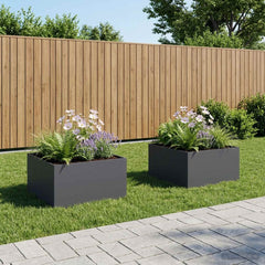 Garden Planter 2 pcs Anthracite Depth 60 cm 40 cm