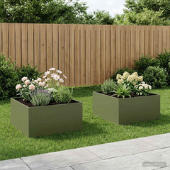 Garden Planter 2 pcs Olive Green Depth 60 cm 40 cm
