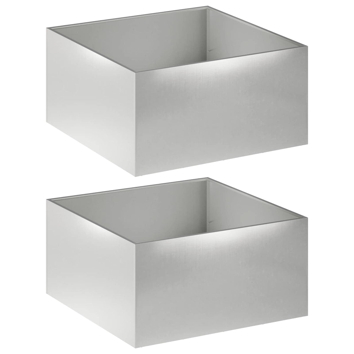 Garden Planter Silver 2 pcs Stainless Steel Depth 60 cm 40 cm
