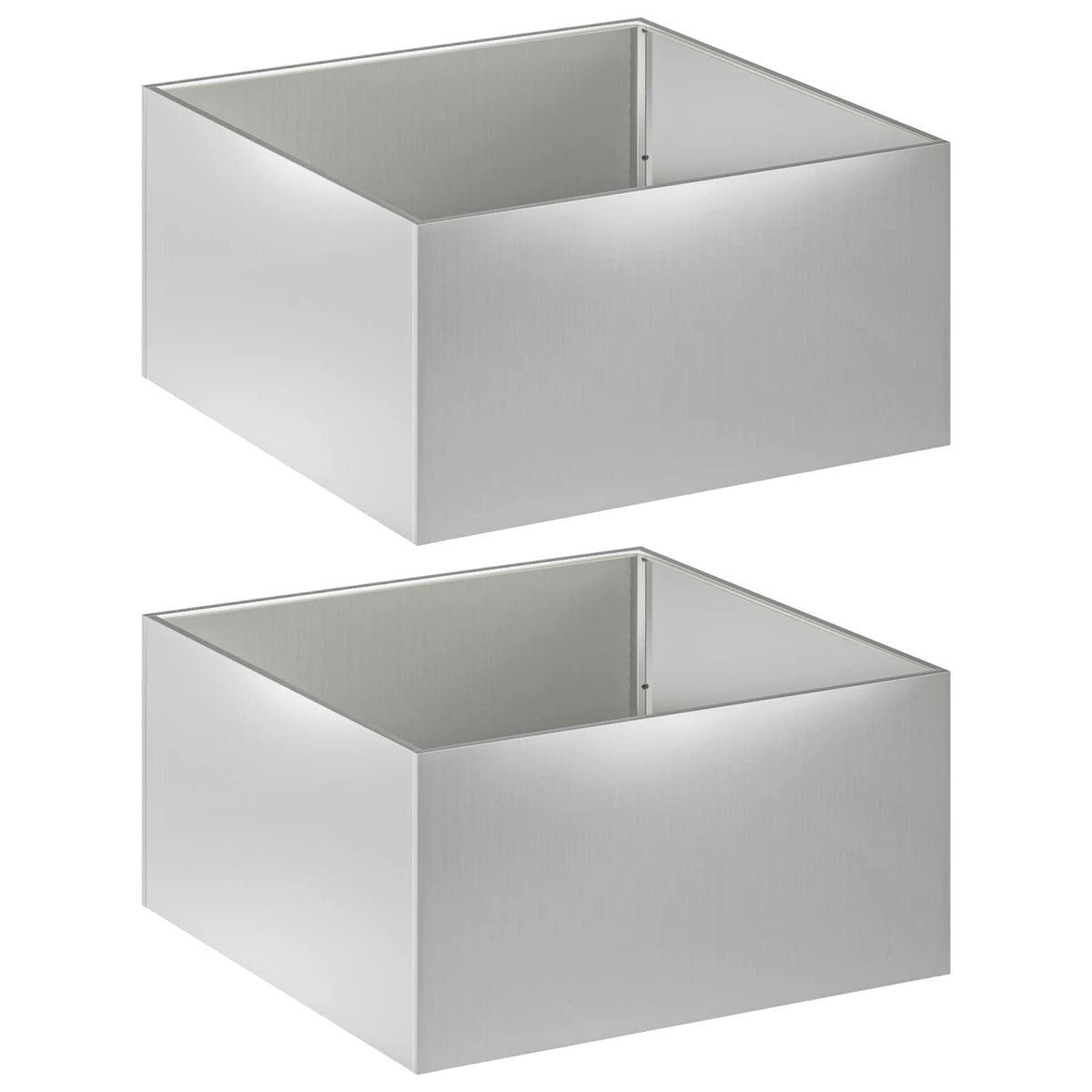 Garden Planter Silver 2 pcs Galvanised Steel Depth 60 cm 40 cm