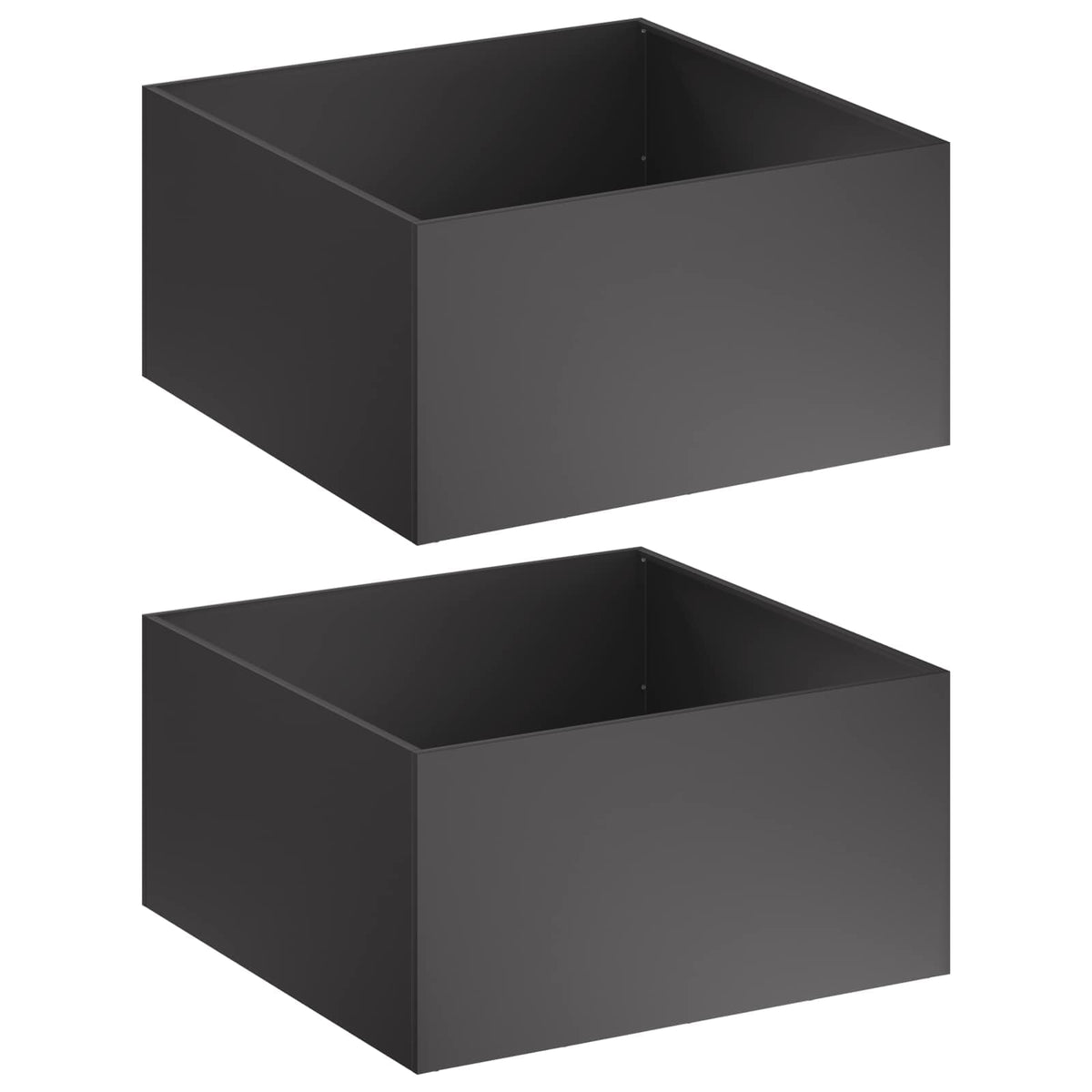 Garden Planter Cold-rolled Steel 2 pcs Black Depth 80 cm 40 cm