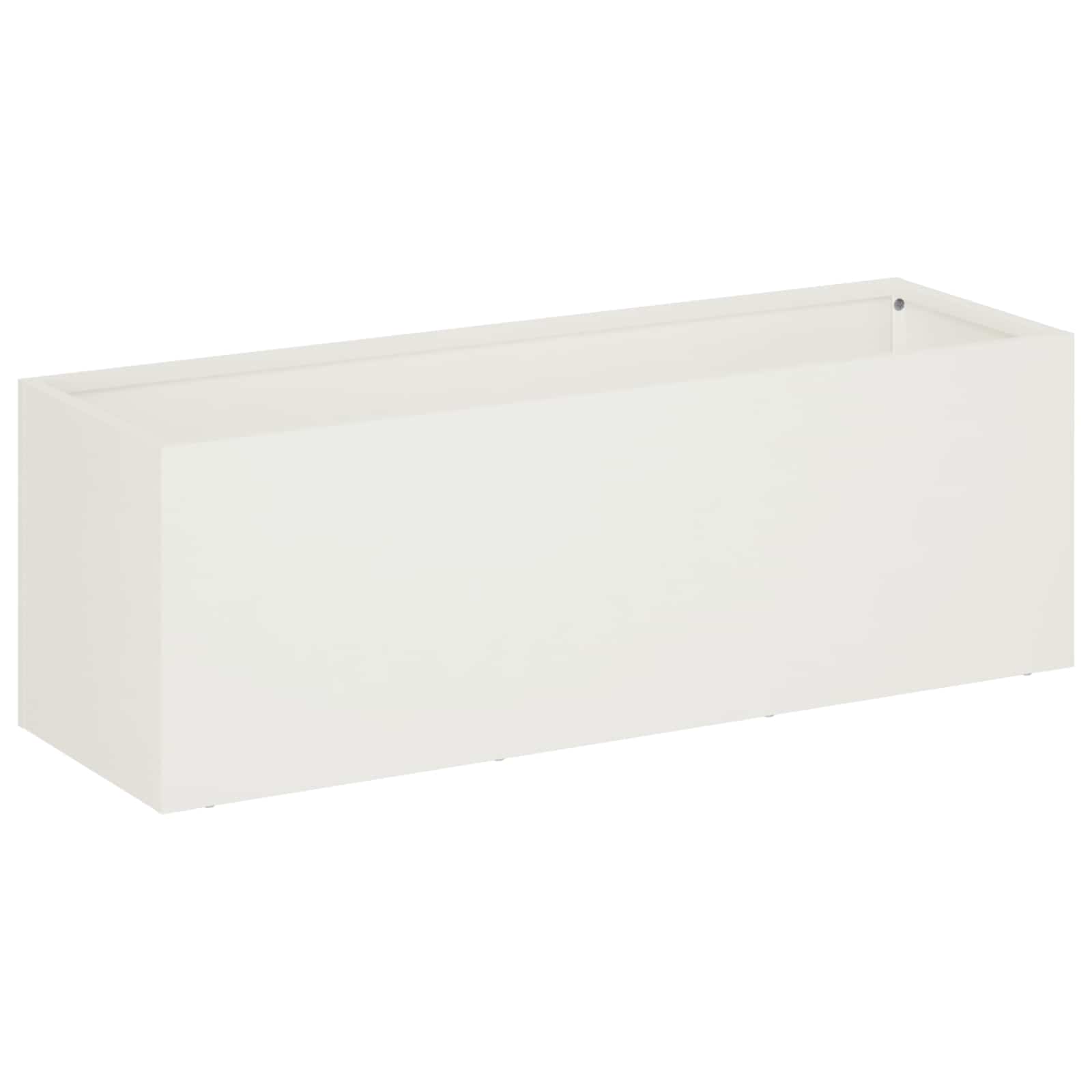 vidaXL Garden Planter 2 pcs White 40 x 20 x 20 cm Cold-rolled Steel 3