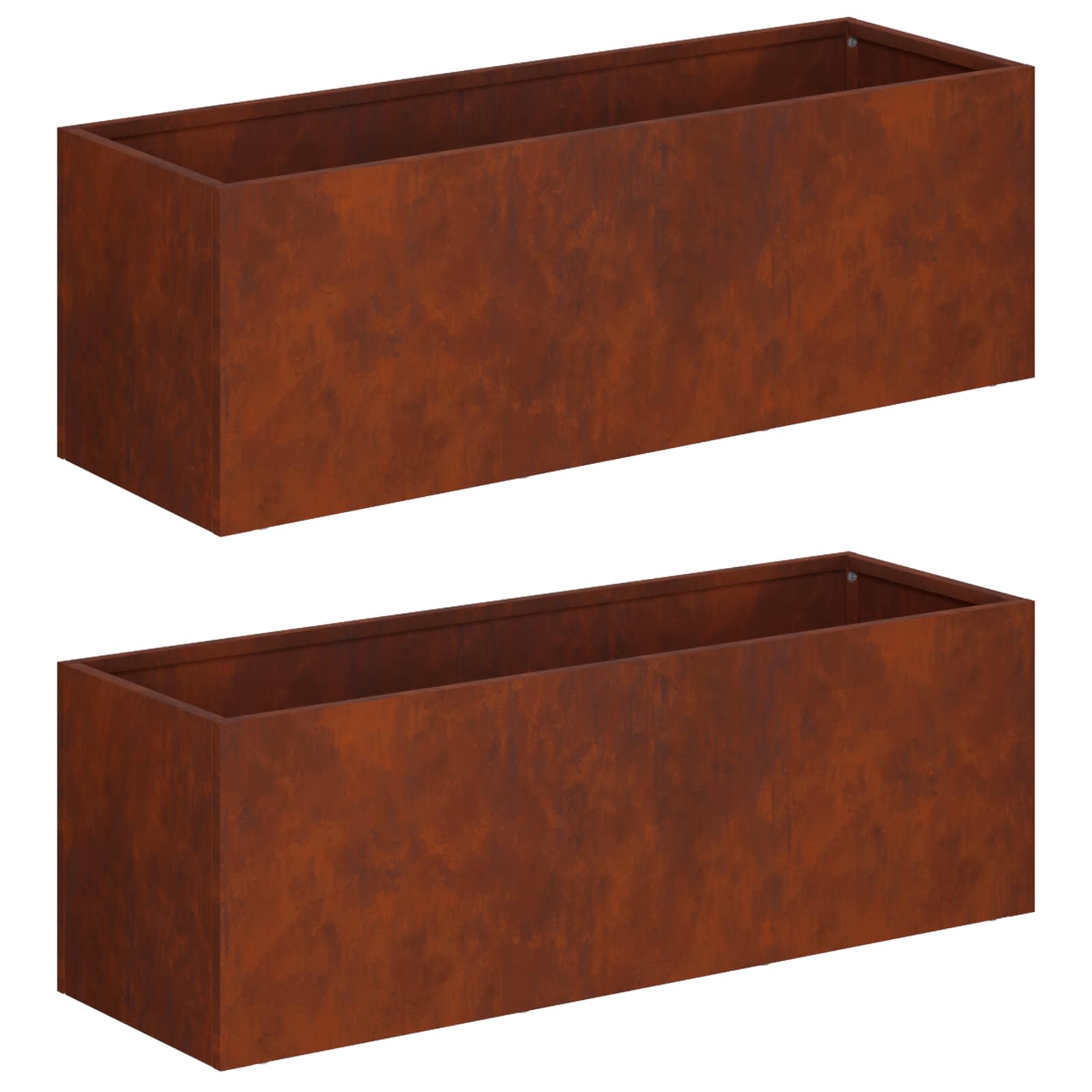 vidaXL Garden Planter 2 pcs Rusty 40 x 20 x 20 cm Weathering Steel 2