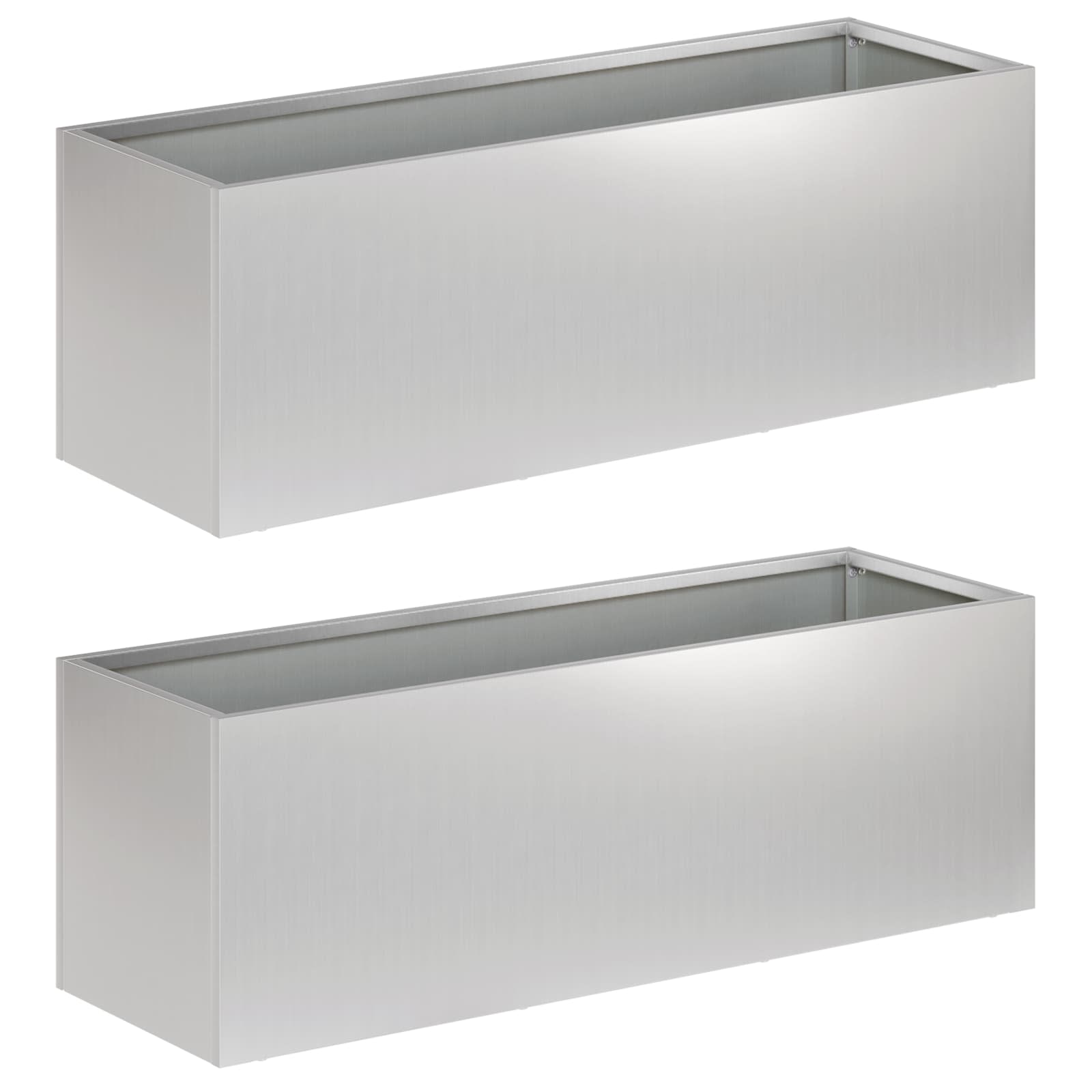 vidaXL Garden Planter 2 pcs Silver 60 x 20 x 20 cm Galvanised Steel 2