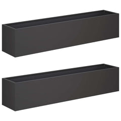 vidaXL Garden Planter 2 pcs Black 100 x 20 x 20 cm Cold-rolled Steel 2