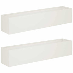 vidaXL Garden Planter 2 pcs White 100 x 20 x 20 cm Cold-rolled Steel 2