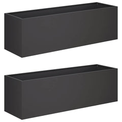 vidaXL Garden Planter 2 pcs Black 80 x 30 x 30 cm Cold-rolled Steel 2