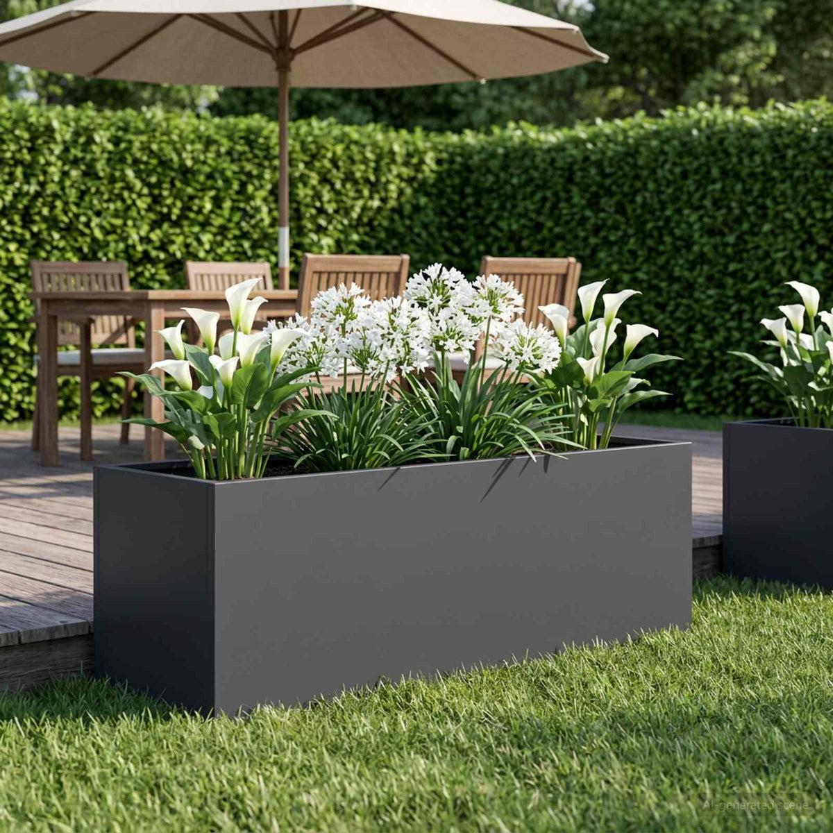 vidaXL Garden Planter Cold-rolled Steel Anthracite Height 30 cm