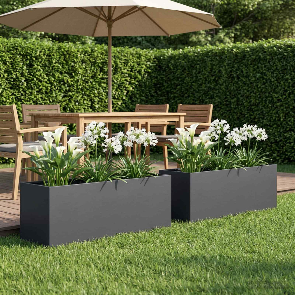 Garden Planter 2 Anthracite Depth 30 cm 80 cm 30 cm