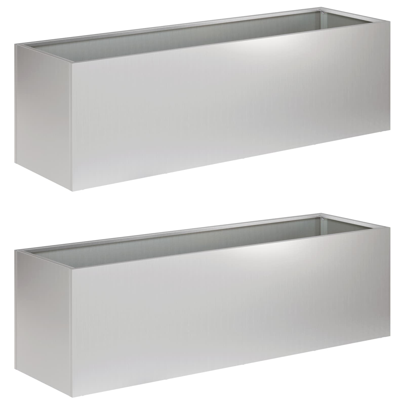 vidaXL Garden Planter 2 pcs Silver 100 x 30 x 30 cm Galvanised Steel 2
