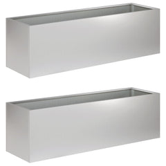 vidaXL Garden Planter 2 pcs Silver 100 x 30 x 30 cm Galvanised Steel 2