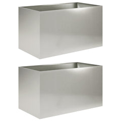 Garden Planter Silver 2 pcs Stainless Steel Depth 50 cm 80 cm 50 cm