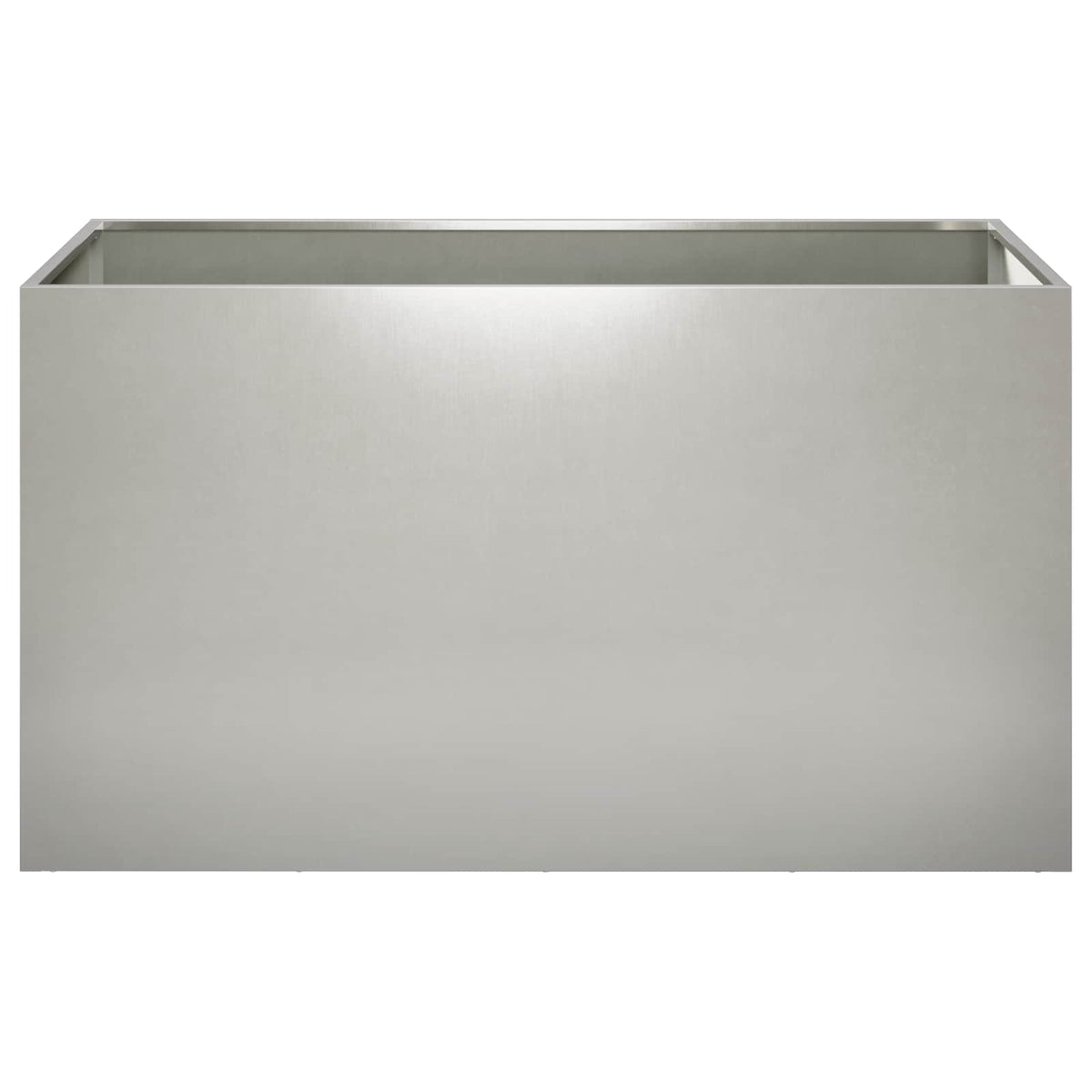 Garden Planter Silver 2 pcs Stainless Steel Depth 50 cm 80 cm 50 cm