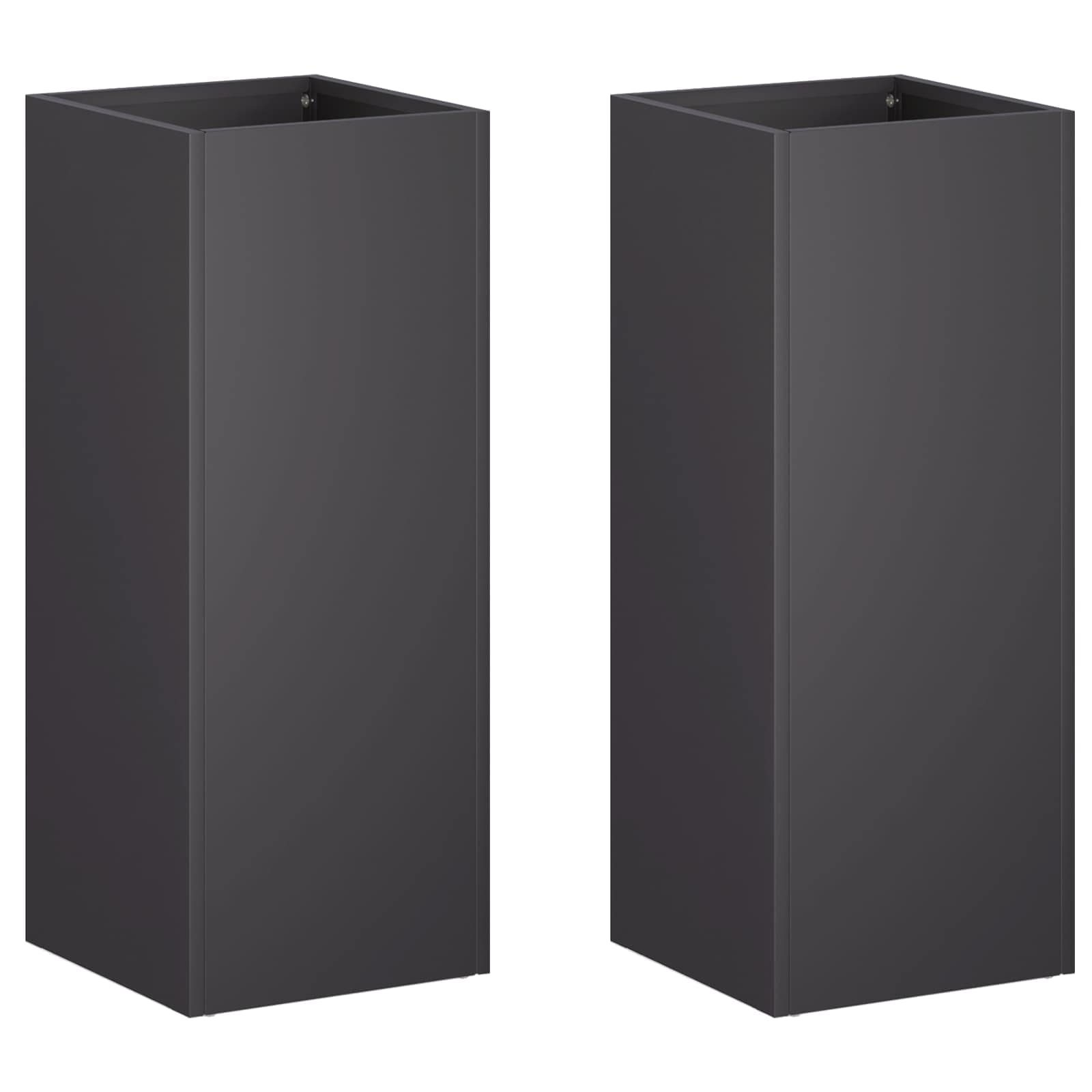 vidaXL Garden Planter 2 pcs Black 20 x 20 x 40 cm Cold-rolled Steel 2