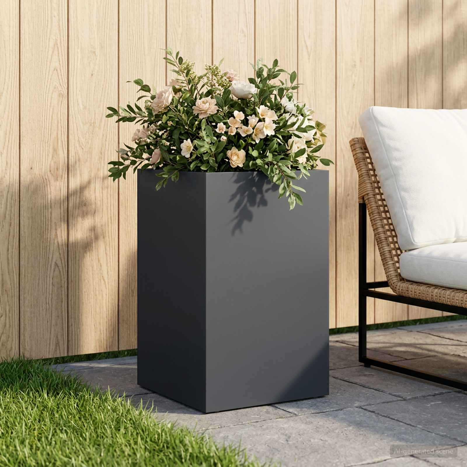 vidaXL Garden Planter Anthracite 30 x 30 x 40 cm Cold-rolled Steel 1