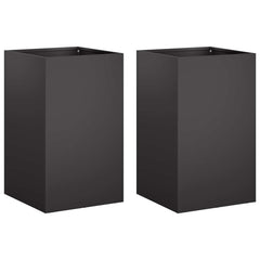 vidaXL Garden Planter 2 pcs Black 40 x 40 x 50 cm Cold-rolled Steel 2