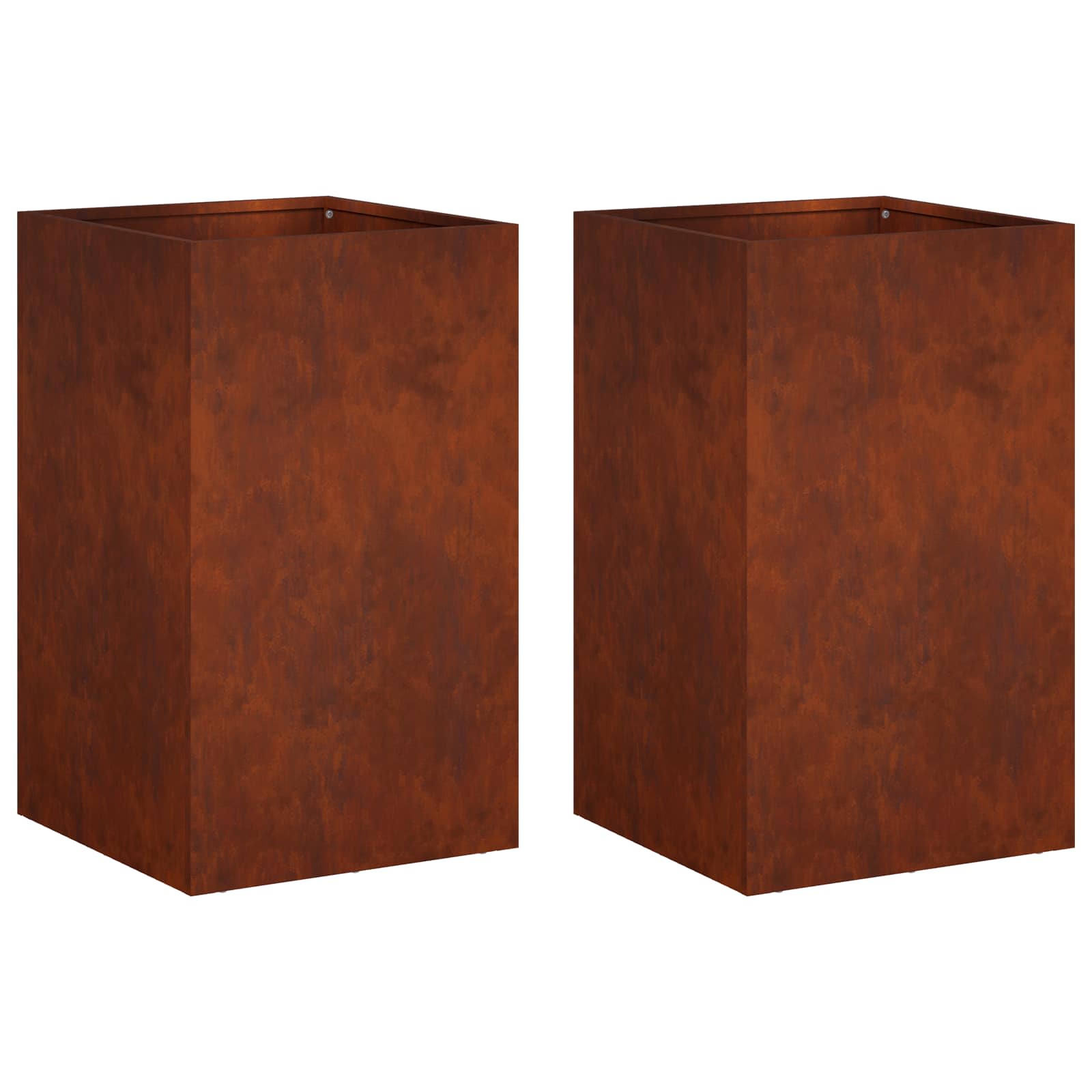 vidaXL Garden Planter 2 pcs Rusty 40 x 40 x 50 cm Weathering Steel 2